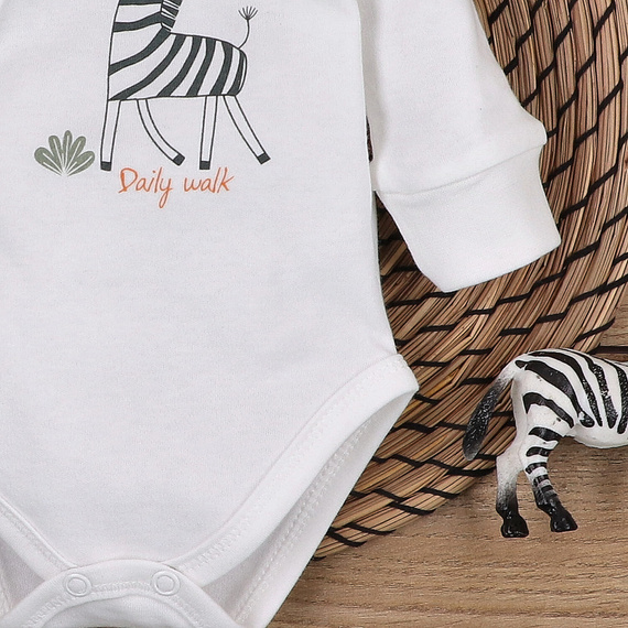 ABN-5322/ECR Zebra Body kopertowe z bawełny organicznej Nini ecru