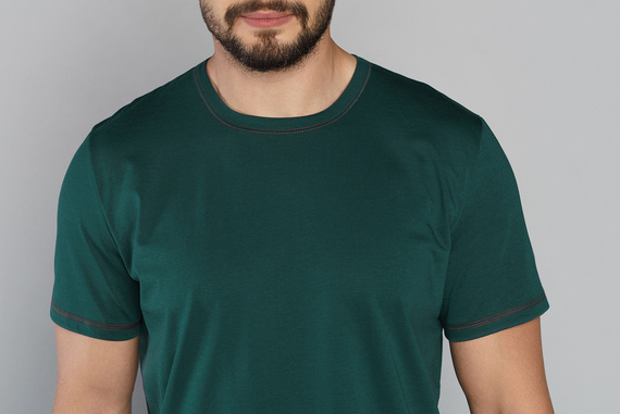 Narwik Piżama Męska krótki rękaw, długie spodnie Italian Fashion- zielony/druk