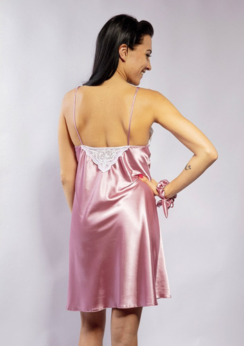 Luna Satynowa halka, wąskie ramiączko DKaren - wrzos