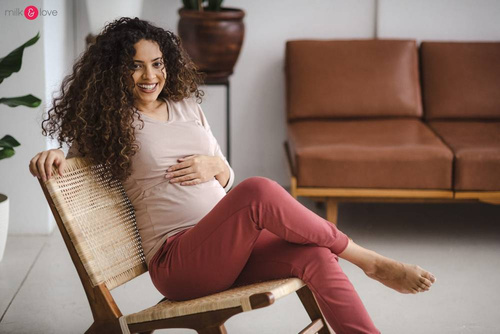 Spodnie Milk&Love dresowe ciążowe dusty cedar