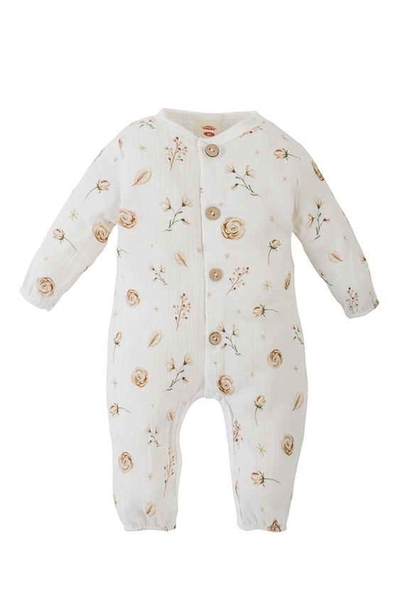 "Flowers Muslin" Makoma Pajac muślinowy 