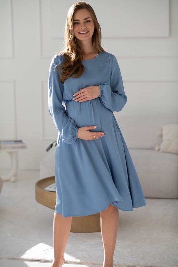 Lovely Dress Midi sukienka ciążowa i do karmienia Milk&Love błękitny