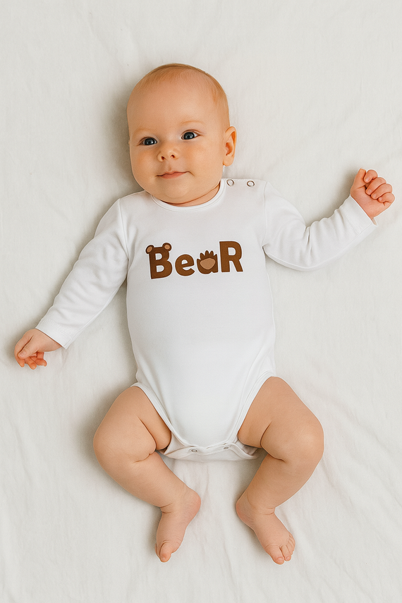Bear Body niemowlęce Bambarillo ecru | Bawełniane, elastyczne, wygodne