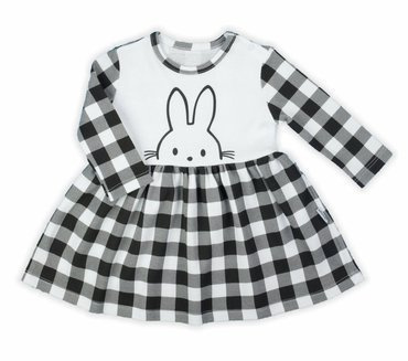 163364 Sukienka bawełniana "Bunny Kratka" Nicol - czarny