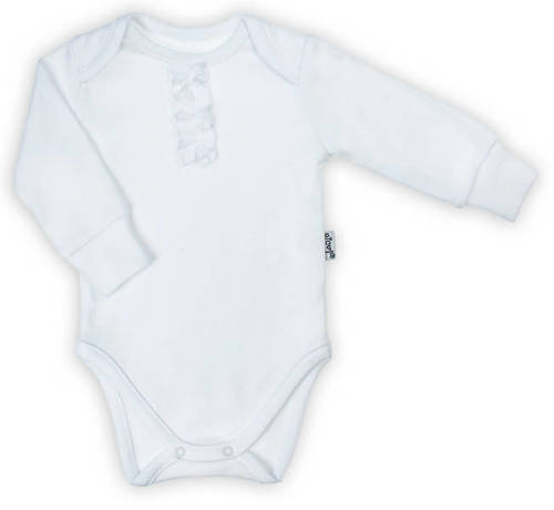 Body z długim rękawem 163535 "Magia Świąt" Nicol - biały/ falbanka