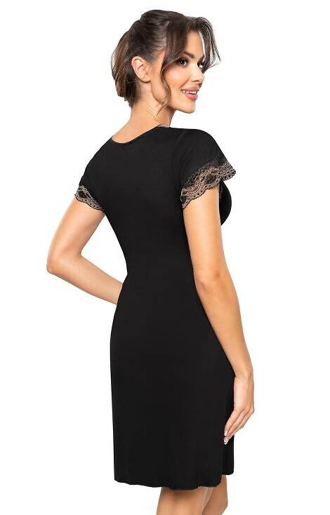 Hana koszulka nocna Donna - czarna