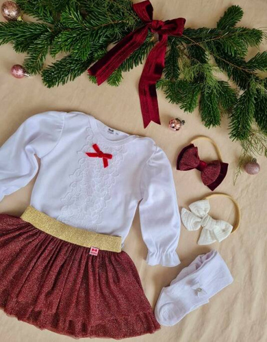 M0717B Bluzka z długim rękawem Marija - biały