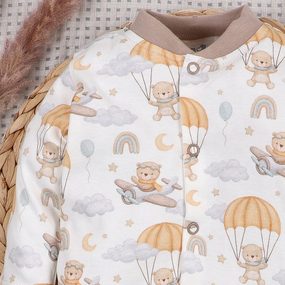 ABN-5506 Pajac niemowlęcy Nini Sky Journey 100% bawełna organiczna dla niemowląt