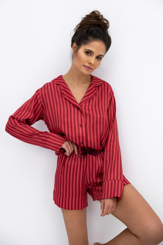 Vivienne Piżama damska Sensis – wiskozowa, rozpinana, w paski