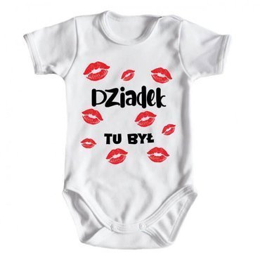 "DZIADEK tu był" Moocha Body niemowlęce krótki rękaw biały