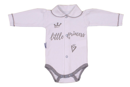 Body rozpinane z kołnierzykiem "LITTLE PRINCESS" różowe