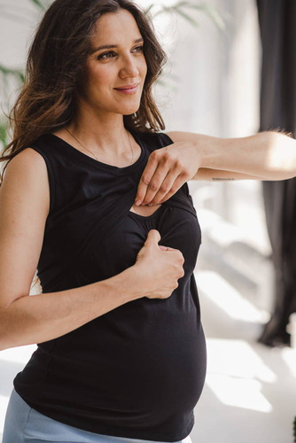 Milk Top Milk&Love koszulka ciążowa i do karmienia czarny