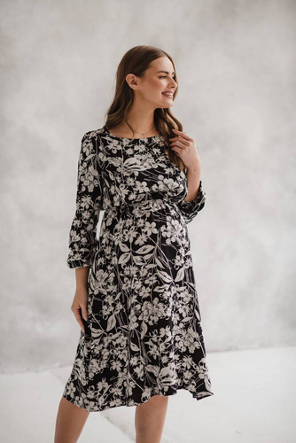 Lovely Dress sukienka ciążowa i do karmienia Milk&Love czarna w print
