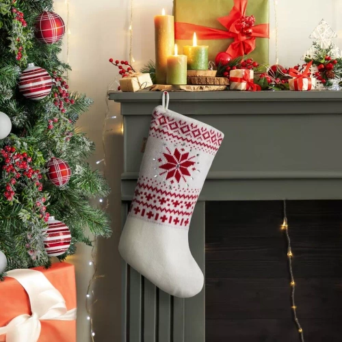 449A Skarpeta ozdoba świąteczna śnieżynki Eurofirany srebrny