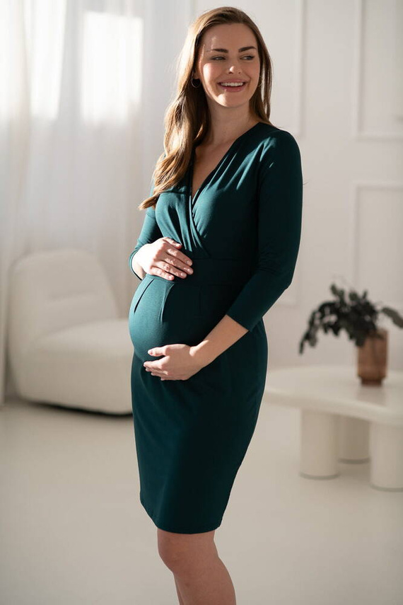 Grow with me sukienka ciążowa i do karmienia Milk&Love butelkowa zieleń