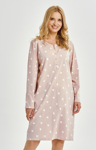 3443 Nori Koszula damska Taro – 100% bawełna, długi rękaw, dekolt na zatrzaski