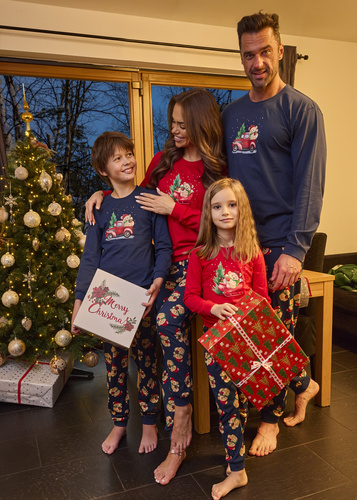 671/422 Teddy Piżama damska Cornette - świąteczna, czerwona, bawełna, długi rękaw