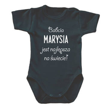 "Babcia najlepsza na świecie" Moocha body krótki rękaw czarny
