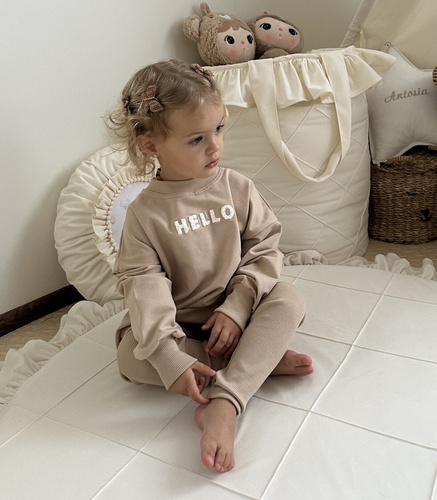 Legginsy dziecięce w prążek Yosoy - karmelowy 