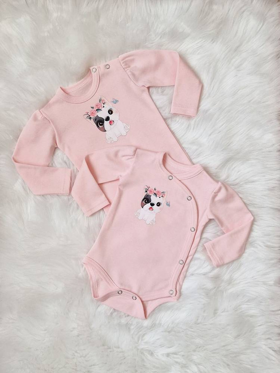 Puppy Bambarillo Body z długim rękawem pudrowy róż