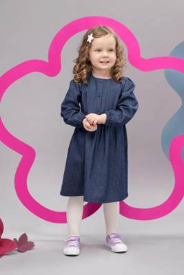 Romantic Pinokio Sukienka, długi rękaw - jeans