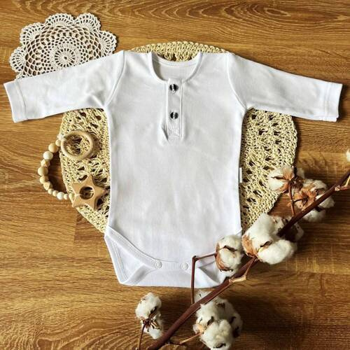 BP002 Mamatti Body polo z długim rękawem - biały