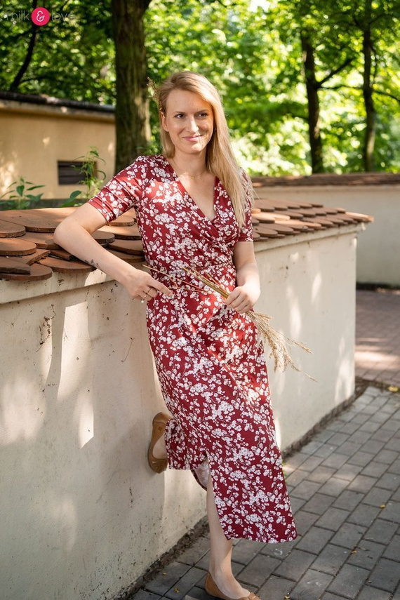 Sukienka do karmienia Two Ways LONG krótki rękaw Milk&Love tropikalne liście