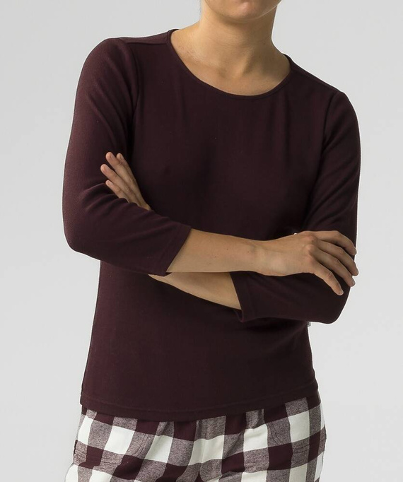 NLP-485 Piżama Damska Flanela Atlantic wino