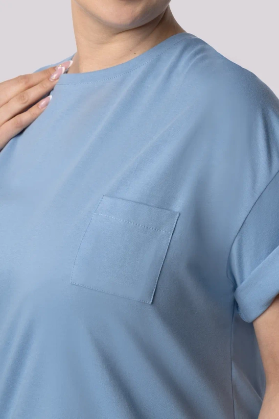 Joy shortsleeve Piżama damska Mona sky blue