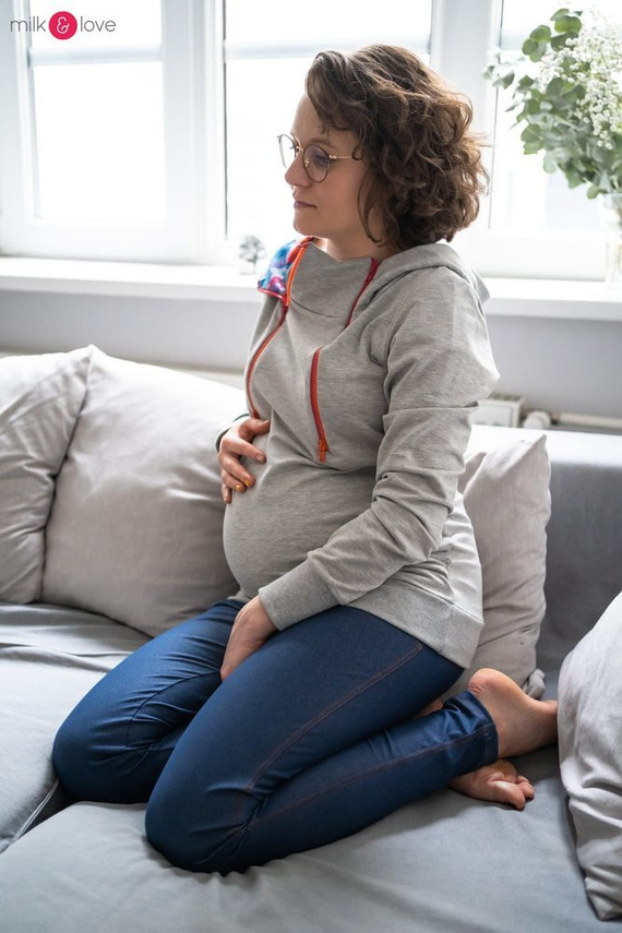 Tregginsy ciążowe z niskim pasem Milk&Love granatowe