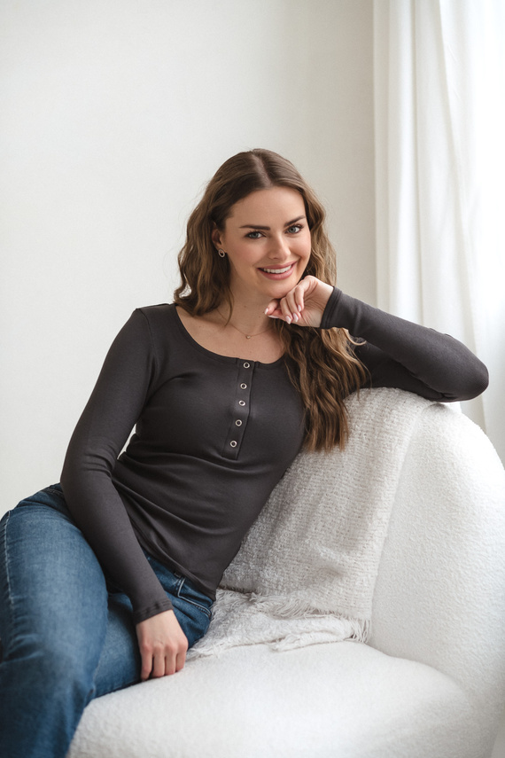 Bluzka ciążowa i do karmienia Tummy Milk&Love wiskoza grafitowa