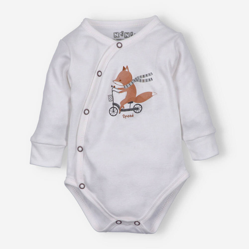 ABN-4702/ECR Cute Cars Body kopertowe z bawełny organicznej Nini ecru