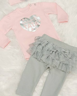 "Kocham Cię Tata serduszko"  Bambarillo Body z długim rękawem różowy