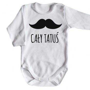 "CAŁY TATUŚ" Moocha Body długi rękaw biały