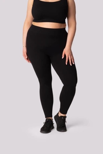 Ribbed legginsy damskie prążek Mona czarny