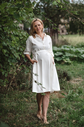 Milk Shake Milk&Love Sukienka do karmienia krótki rękaw zielona w groszki