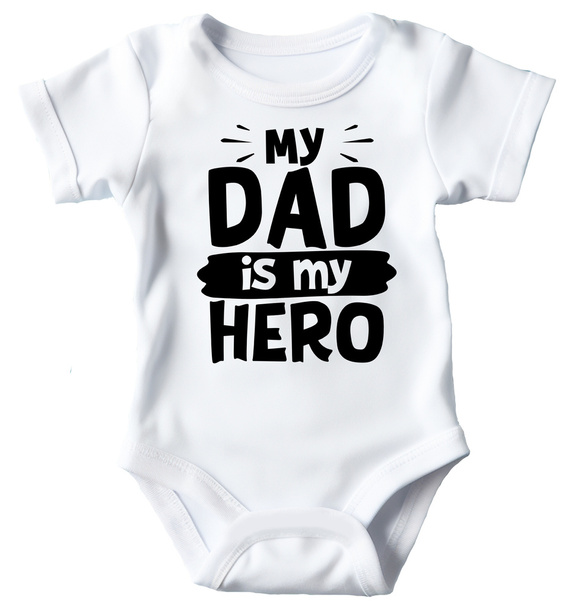 "My dad is my hero" Moocha Body krótki rękaw biały