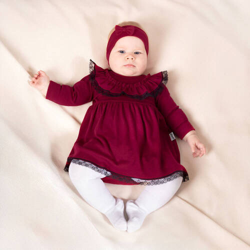 Sukienko-body 163176 "Magia Świąt" Nicol - bordo