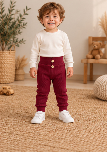 LJ816 Mamatti Legginsy dziewczęce dzwony - brązowy