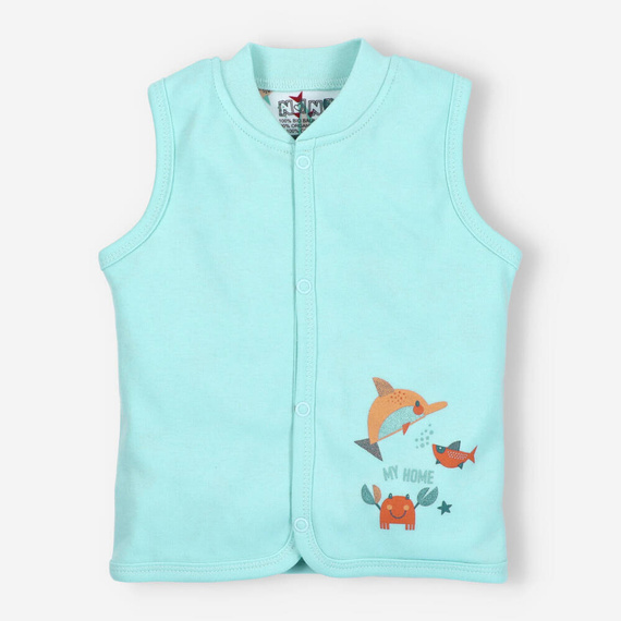 Morskie Zwierzątka Kamizelka z bawełny organicznej Nini błękitny