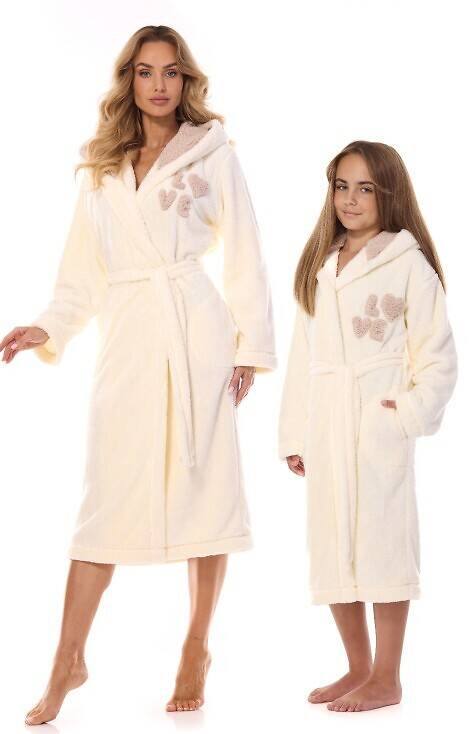 2410 LV Szlafrok Damski długi L&L - ecru