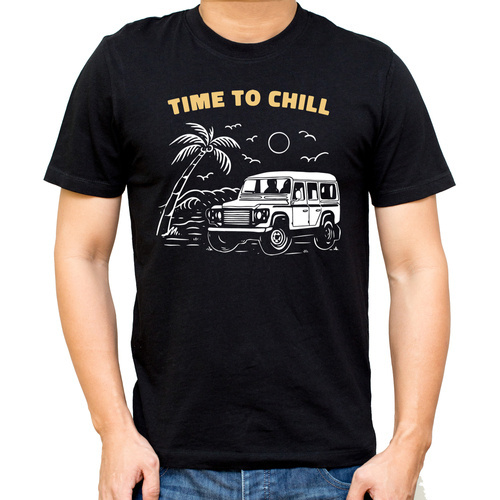 "WAKACJE – TIME TO CHILL" Moocha koszulka męska czarny