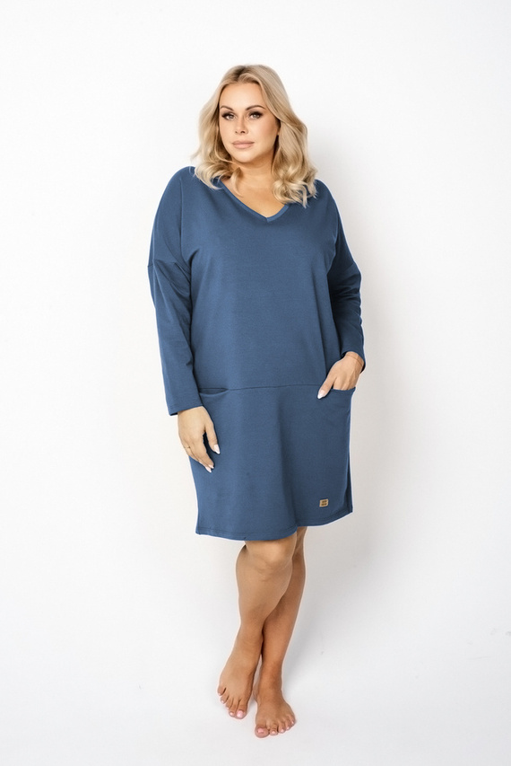 Karina tunika damska długi rękaw Italian Fashion - jeansowy