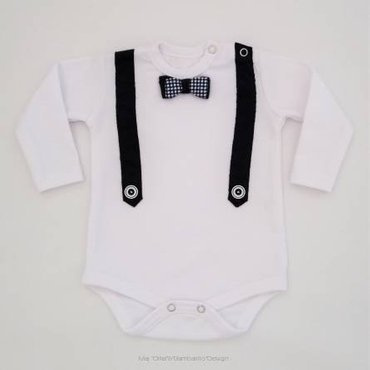 Szelki Bambarillo Body z długim rękawem granatowy