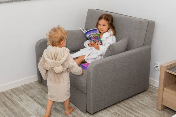 Szlafrok dziecięcy z uszami Teddy ByShelly -beżowy