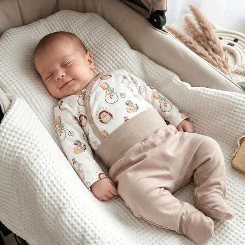 ABN-5581 Circus Body kopertowe niemowlęce Nini – 100% bawełna organiczna, bezniklowe napy, produkcja polska