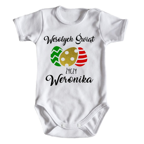 Body krótki rękaw "Moja pierwsza Wielkanoc" Moocha białe