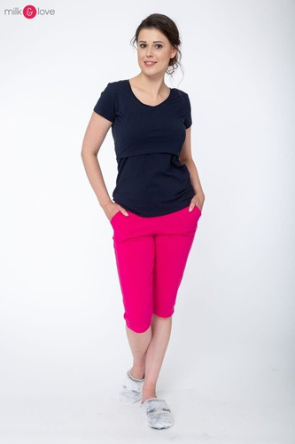 Bluzka ciążowa i do karmienia Night & Day - góra od piżamy Milk&Love granatowa