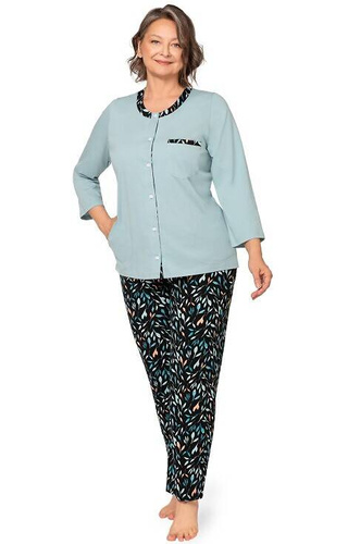 262 Olga II Piżama damska 7/8 Martel - turkusowa