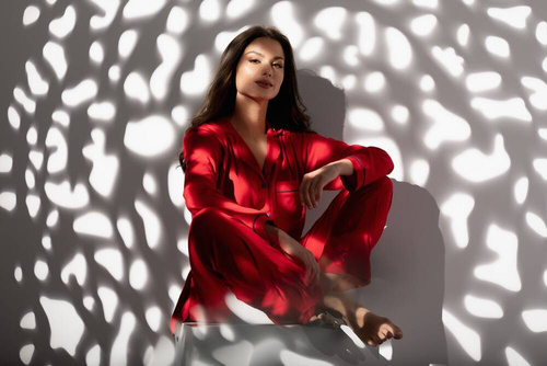 The One piżama rozpinana Momenti Per Me red